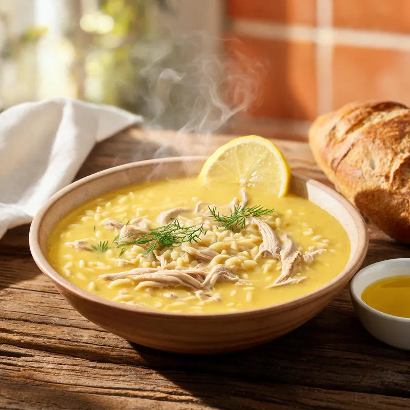 Greek Soup: Avgolemono Recipe with Chicken and Lemon