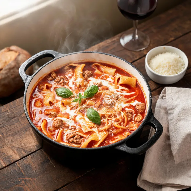 Lasagna Soup with Ground Turkey: One-pot Comfort