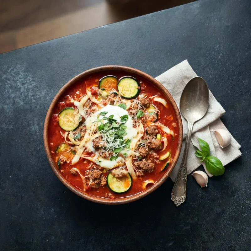 Lasagna Soup with Zucchini: A Light, Cheesy Low-Carb Classic
